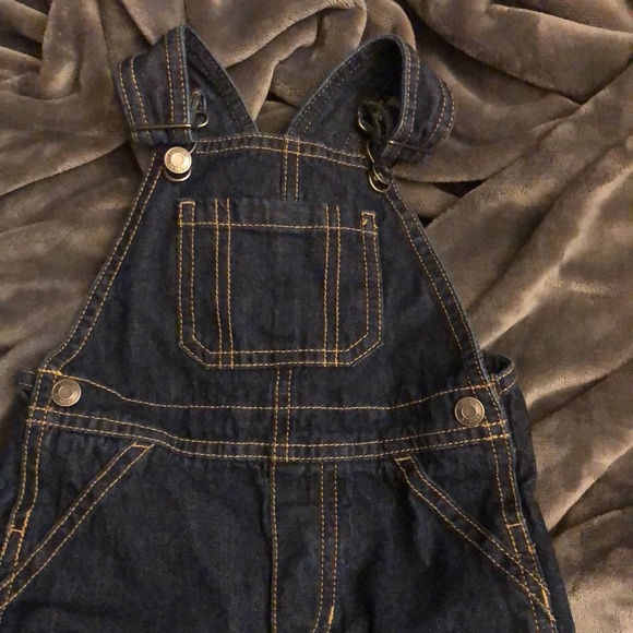 Carter’s dark denim overalls. Plaid cuff accent new - Picture 3 of 5